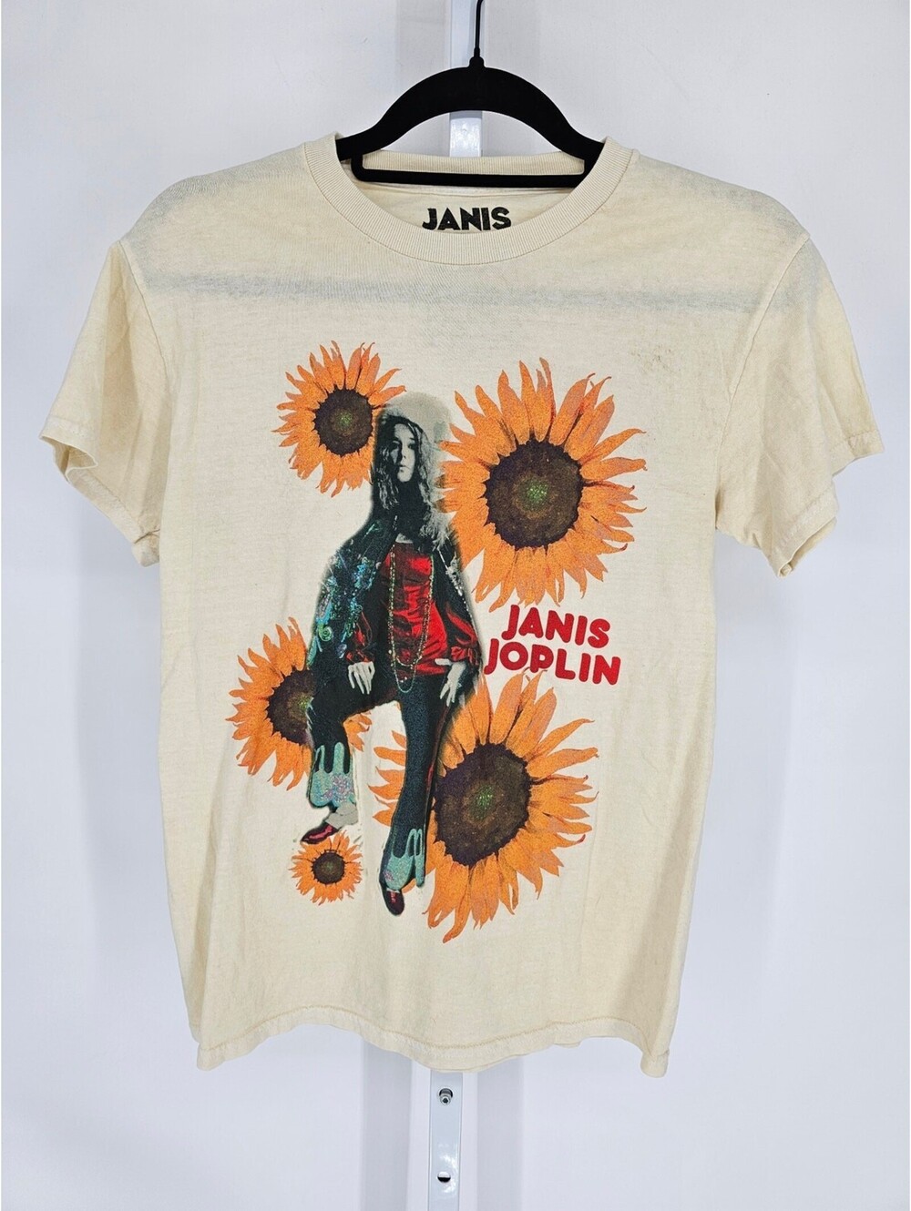 Janis Joplin Womens Sz S Sunflower Graphic Short Sleeve T-Shirt